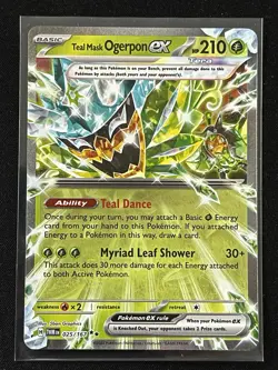 Pokemon Twilight Masquerade Teal Mask Ogerpon ex Double Rare Holo Card 211/167 - Image 1