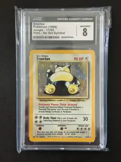 Snorlax Pokemon Card 1999 Jungle Holo CGC 8 No Set Symbol - Image 1