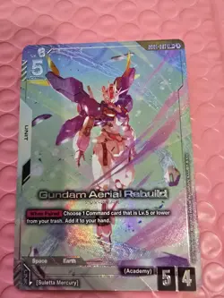Gundam Aerial Rebuild LR+ GD01-067 Alt Art Foil Mint Gundam TCG Card Game - Image 1