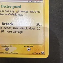 Minun 37/106 2005 EX Emerald Pokemon Card Reverse Holo Uncommon Stamped NM - Image 5