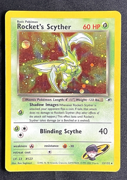 Pokemon TCG-Rocket's Scyther 13/132 Gym Heroes Unlimited Holo Card - Image 1