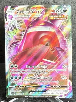 Pokemon Gengar VMAX TCG SWSH Fusion Strike Holo Ultra Rare Full Art Card 157/264 - Image 1