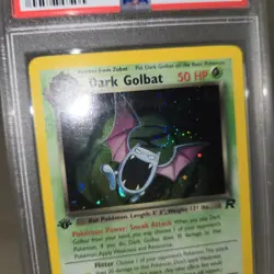 PERFECT SWIRL 🌀💫 PSA 9 1st Edition Dark Golbat 7/82 Holo Pokemon Card Rocket - Image 2