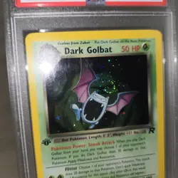 PERFECT SWIRL 🌀💫 PSA 9 1st Edition Dark Golbat 7/82 Holo Pokemon Card Rocket - Image 3