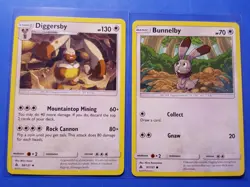 3x Diggersby 98/131, 4x Bunnelby 97/131 Pokemon card SM Forbidden Light NM - Image 2