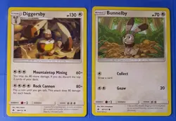 3x Diggersby 98/131, 4x Bunnelby 97/131 Pokemon card SM Forbidden Light NM - Image 3