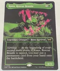 Kona, Rescue Beastie BORDERLESS DSK 0358 Duskmourn MTG MAGIC NEW UNPLAYED - Image 1