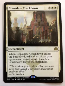 MTG Aether Revolt Consulate Crackdown 011/184 NM Rare - Image 1
