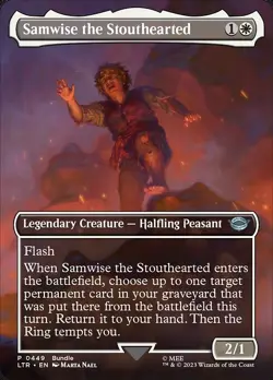 MTG Samwise the Stouthearted (Foil Borderless) [Tales of Middle-Earth Near Mint] - Image 1