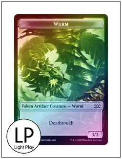 1x Foil Wurm Token 029, Deathtouch (For Wurmcoil Engine) Double Masters, MTG LP - Image 1