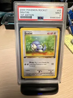 PSA 9 MINT Dratini Team Rocket 1st Edition 2000 Pokemon WOTC 53/82 - Image 1
