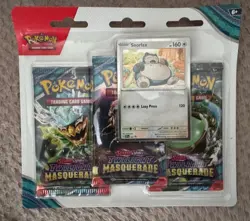 Pokemon Scarlet & Violet Twilight Masquerade: 3 Pack Blister Snorlax Pokemon TCG - Image 1