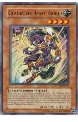 Lightly Played Gladiator Beast Darius - PTDN-EN031 - Common - Unlimited Edition - Image 1