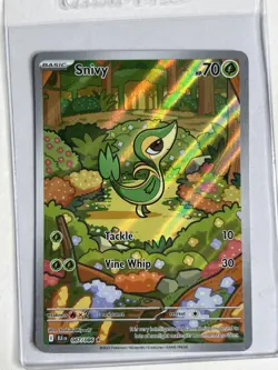 Pokemon TCG Snivy Reverse Holo with Vine Whip attack. Card features bright... - Image 4