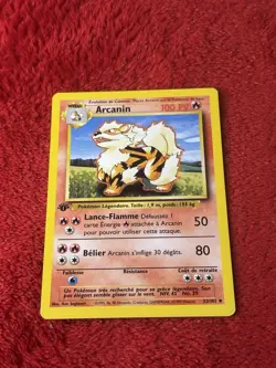 1999 Pokemon Arcanine 1st Edition Non-Holo French Card 23/102 WOTC Played - Image 1