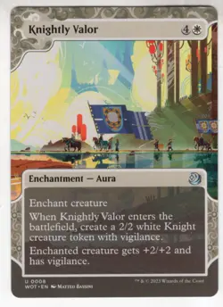 MTG Wilds Of Eldraine Enchanting Tales Card #8 Knightly Valor - Image 1