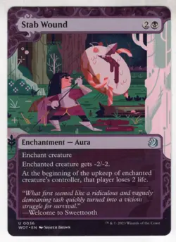 MTG Wilds Of Eldraine Enchanting Tales Card #36 Stab Wound - Image 1