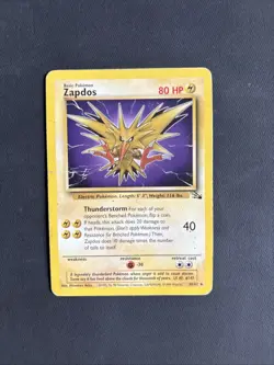 Pokemon TCG Zapdos Fossil Card 30/62 Unlimited Rare Non Holo - PLAYED - Image 1