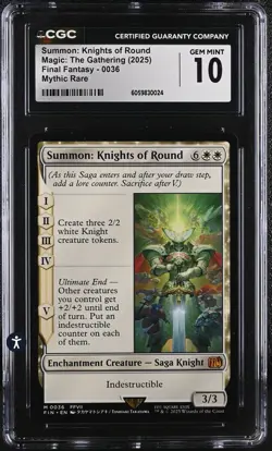 Summon: Knights of Round" MTG Final Fantasy 0036 Mythic Rare CGC Gem Mint 10 - Image 1