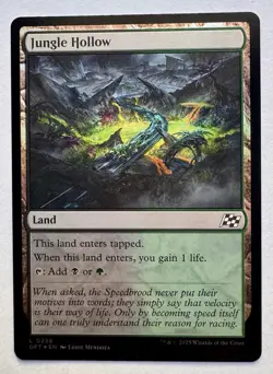 x1 Jungle Hollow DFT Aetherdrift MTG 256 FOIL LIFE LAND - Image 1
