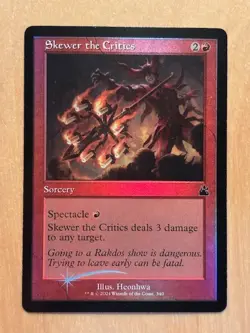 MTG Magic the Gathering Skewer the Critics Retro Frame Foil Ravnica Remastered - Image 1