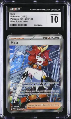 2023 POKEMON PARADOX RIFT MELA FULL ART TRAINER 236/182 CGC 10 GEN MINT - Image 1