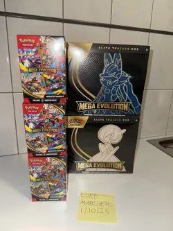 Pokemon TCG Mega Evolution Elite Trainer Box ETB Pair + 3 Booster Bundles BB - Image 1