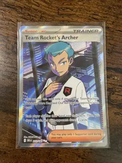 Team Rocket's Archer 223/182 Sv10: Destined Rivals Holo Rare Pokemon TCG NM - Image 1