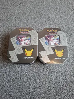 2x Pokemon Celebrations 25th Anniversary small Dark Sylveon V tins SEALED - Image 1