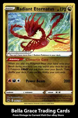 2023 Crown Zenith Radiant Eternatus #105/159 Shiny HOLO Pokemon TCG - Image 1