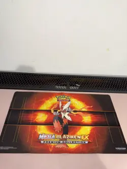Pokemon TCG Mega Blaziken EX Premiun Collection Play mat 2015 Rubber Back - Image 3