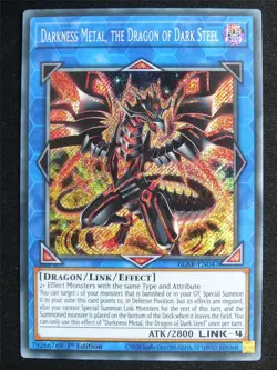 Darkness Metal the Dragon of Dark Steel BLAR Secret Rare - 1st ed Yugioh Card - Image 1