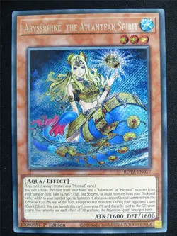 Abyssrhine the Atlantean Spirit ROTA Secret Rare - 1st ed Yugioh Card #4SX - Image 1