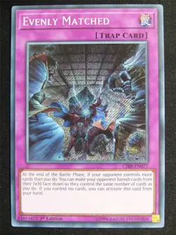 Evenly Matched CIBR Secret Rare - 1st ed Yugioh Card #4SC - Image 1