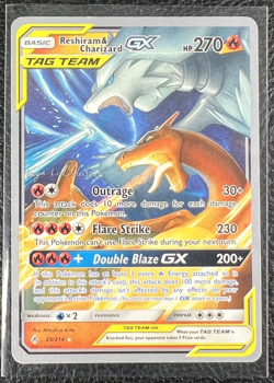 Reshiram & Charizard GX 20/214 2019 World Championship MP Pokemon Card - Image 1