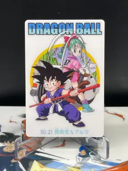 Dragon Ball Gumi Card Gumica Red Back No.21 GOKU BULMA 2003 - Image 1