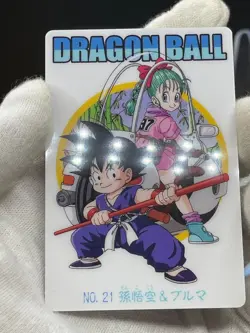 Dragon Ball Gumi Card Gumica Red Back No.21 GOKU BULMA 2003 - Image 2