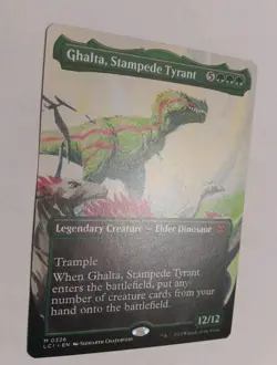 1x MTG Ghalta, Stampede Tyrant Lost Caverns of Ixalan Borderless LP Mythic - Image 1