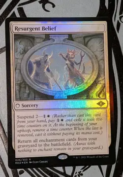 MTG *FOIL * Modern Horizons 2 Rare RESURGENT BELIEF NM - Image 1