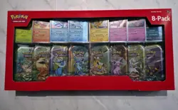 Costco Pokemon TCG Scarlet & Violet Prismatic Evolutions Mini Tin 8Pack - Image 1