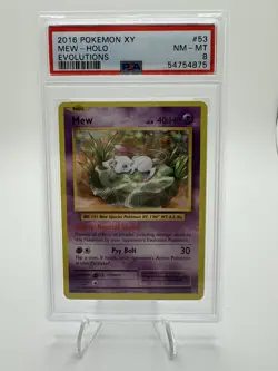 2016 Pokemon XY Evolutions Mew 53/108 Holo PSA 8 - Image 1
