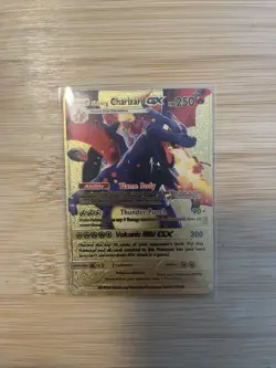 Pokemon TCG Shining Charizard Gx Gold Foil - Image 1