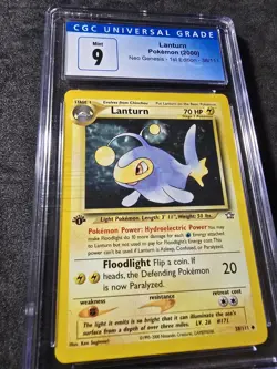 Lanturn #38/111 1st Edition- Pokemon (2000) Neo Genesis CGC 9 Mint!💎 - Image 2