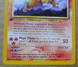 Entei 17/64 1st Edition Rare Non-Holo Neo Revelation Pokemon Card LP - Image 3