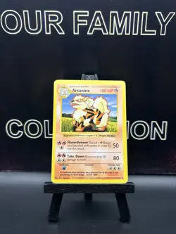 Pokemon TCG Arcanine Base Set 23/102 Regular Shadowless Uncommon MP - Image 1