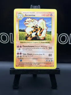 Pokemon TCG Arcanine Base Set 23/102 Regular Shadowless Uncommon MP - Image 2
