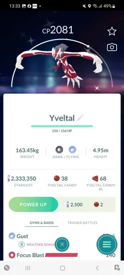 Pokemon Go Legendary Shiny Yveltal - Image 1