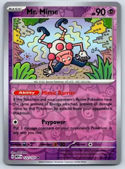 Mr Mime - Reverse Holo - Scarlet Violet 151 MEW EN 122/165 RARE Pokemon Card NM - Image 1