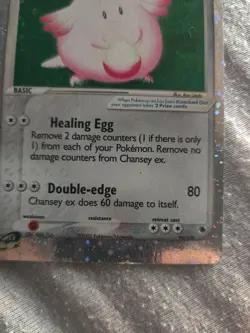 Pokemon Chansey ex Trading Card 120 HP Healing Egg Double-edge - Image 4