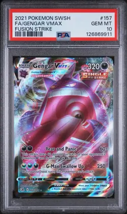 PSA 10 Gengar VMAX 157/264 Fusion Strike 2021 Pokemon Card - Image 1